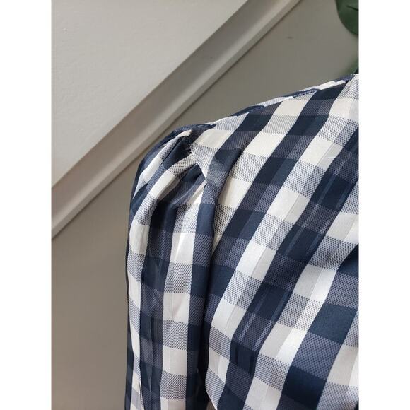 H&M Top Blouse Women's Medium Multicolor 100% Polyester Long Sleeve Halter Neck - Picture 16 of 16